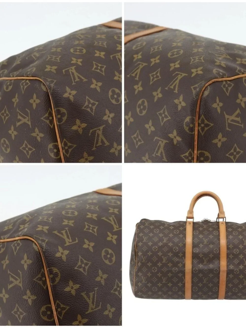 LOUIS VUITTON Monogram Keepall 55 Boston Bag M41424 LV Auth ka4447